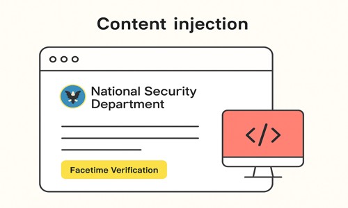 Illustration showing a fake email disguised as a message from the National Security Department, used to demonstrate content injection in phishing attacks—part of the guide on How to Spot and Recognize a Phishing Email in 2025.
