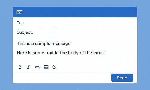 Email composition window showing message typed in the body with fields for recipient, subject, and a visible Send button in Outlook interface.