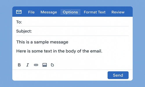 Outlook email window with a composed message and the Send button highlighted, representing the final step to sending a secure email.