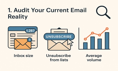 This is a visual image that explain the best way of how to make an audition for an email inbox overload