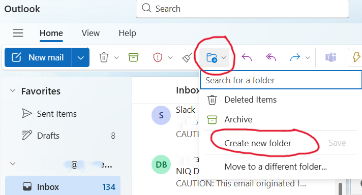 This is a screenshot of a custom folder created to help users organize their emails more effectively in Outlook.