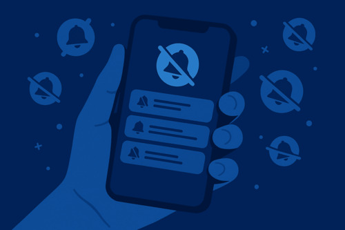 Illustration of the digital healthy habit “comforting sounds alarms” to improve morning mood and mental health.