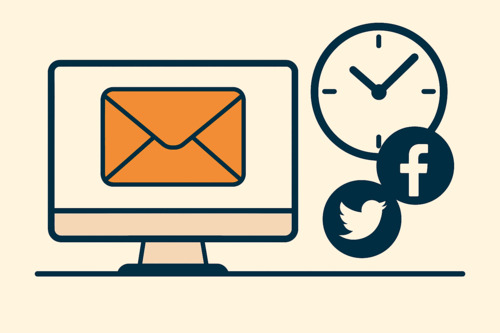 This image illustrates the habit 'Set Specific Times for Email and Social Media' from the article 10 Digital Healthy Habits to Improve Your Focus, Sleep, and Mental Health.