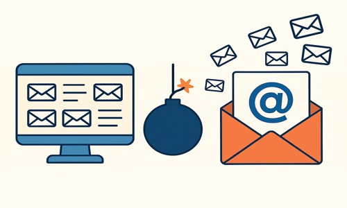 This is a picture that explains what is email bombing 