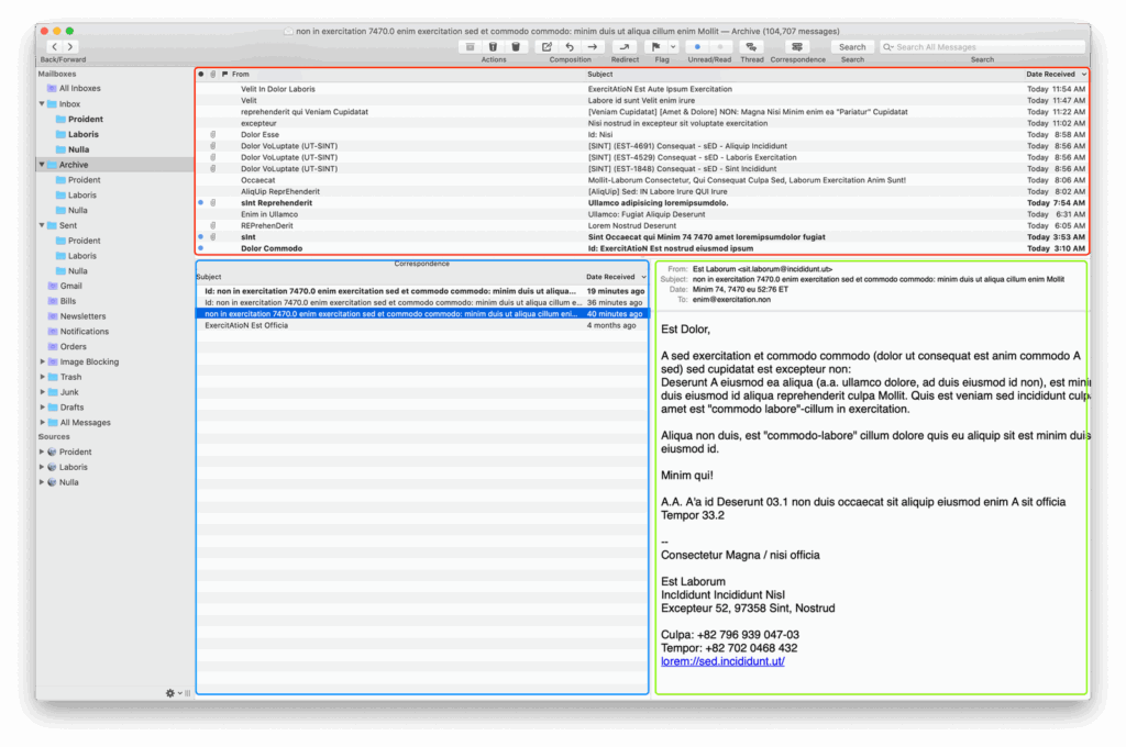 This is a screenshot of mailmate, one of the top email clients for Mac.