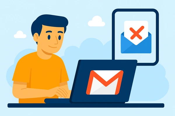 this is a picturture illustration a person for the article how to delete all your emails at once