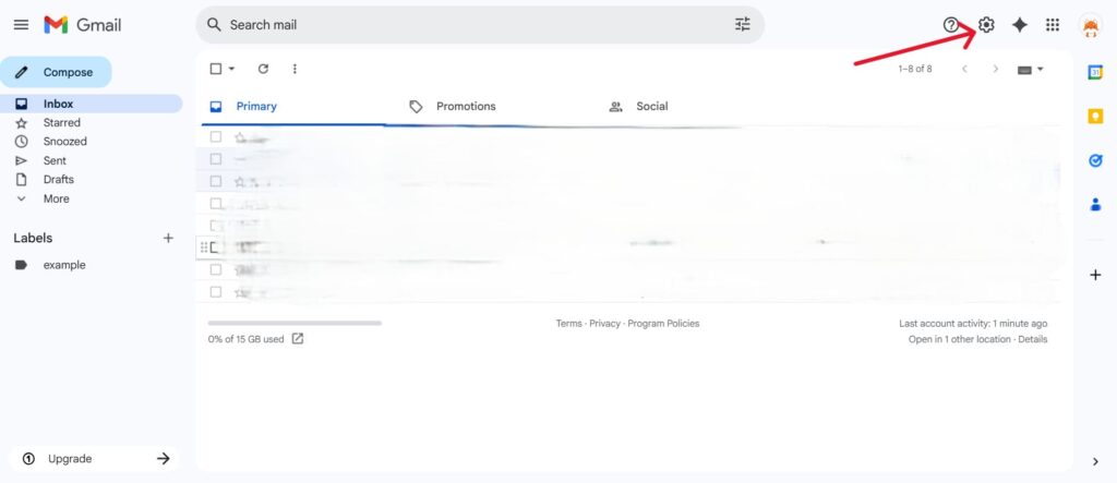 This is a screenshot of the first step on how to remove a label on gmail