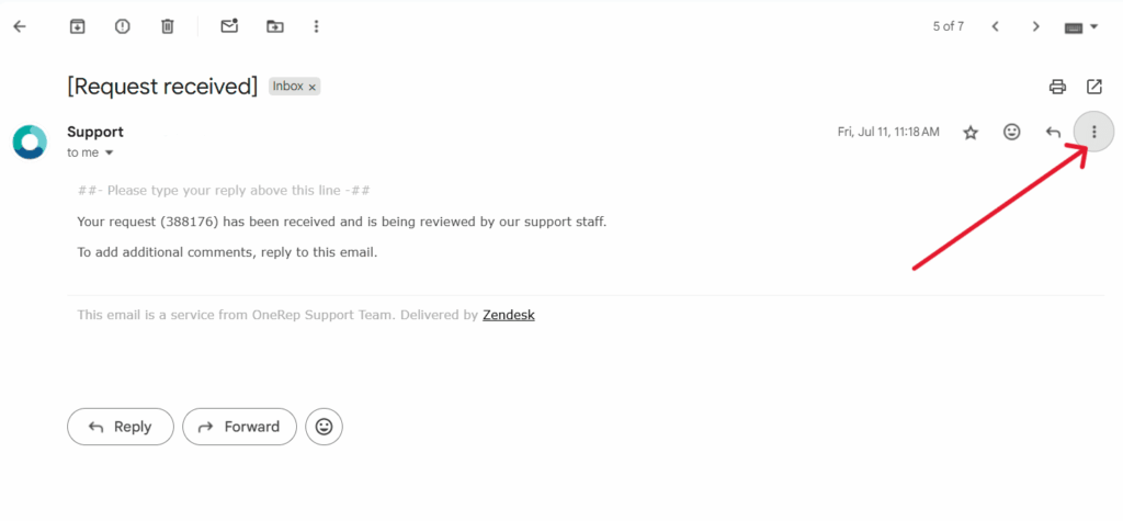 This is a screenshot of the first step on how to block emails on gmail 