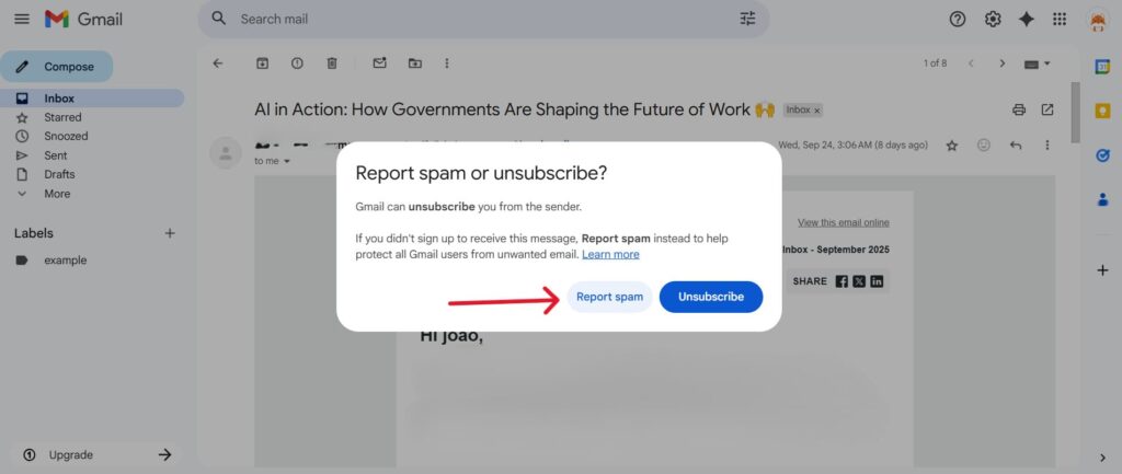 This is a screenshot of the third step on How to Stop Norton Spam Emails Quickly and Safely