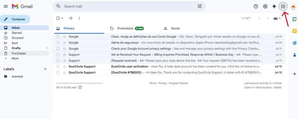 This is a screenshot of the first step on how to acess google contacts for the article : How to Create a Gmail Group (Step-by-Step Guide)