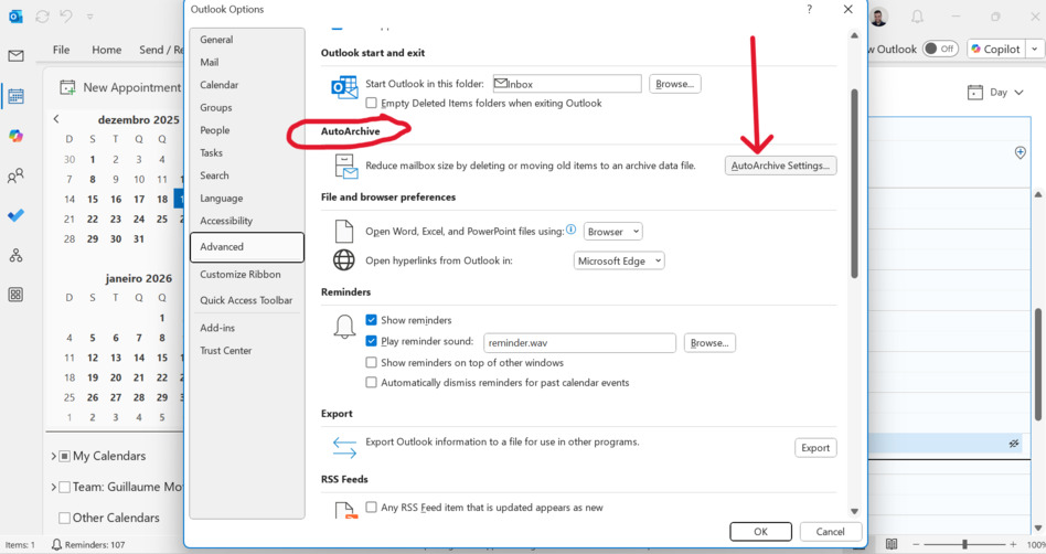 This is a screenshot of the second step on how to do Manual Archiving in outlook for the article How to Archive Emails in Outlook (Auto-Archive + Manual Guide)